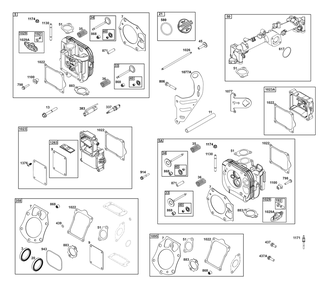 Cylinder Head Group Diagram and Parts List for 61G877-0004-J1 400000 - 699999 Briggs and Stratton Engine